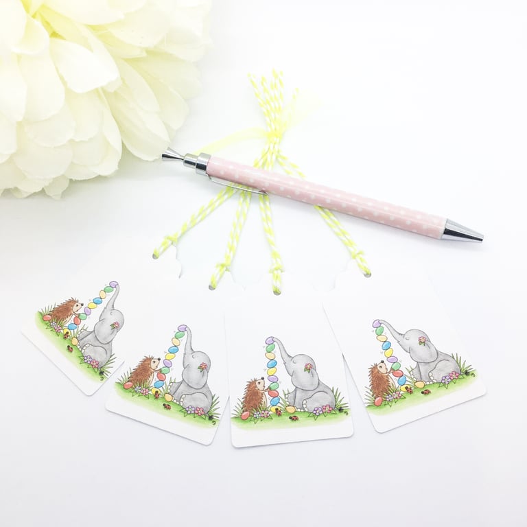 Ellie & Friends Easter Gift Tags - set of 4 tags - Easter Gift Tags