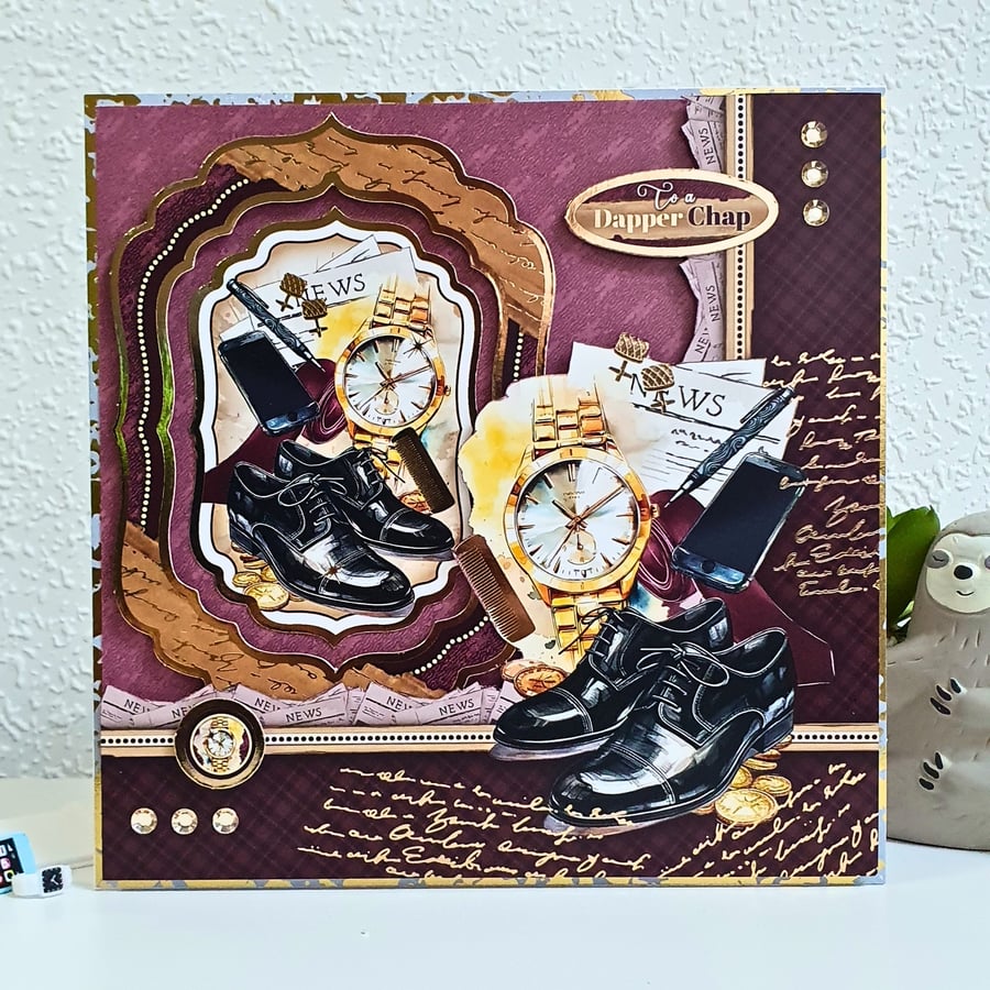 Luxury Birthday Card For Him, Featuring Men's Accessories, To A Dapper Chap