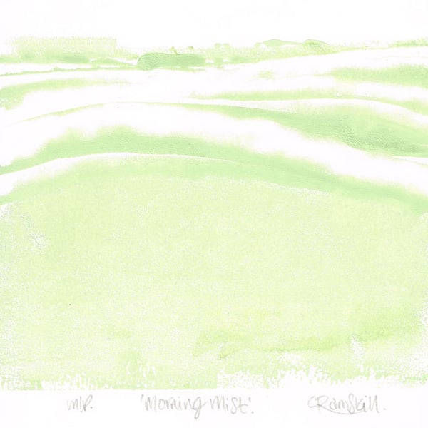Abstract Art - Morning Mist - Original OOAK Monoprint