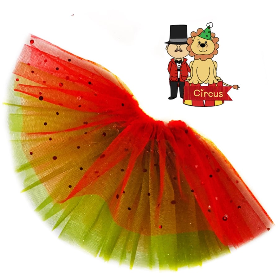Red and Green Carnival Tutu