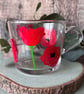 Poppy Glass Mug, Floral Glass Mug, Summer Flower Cup, Botanical Gift, - Image 2