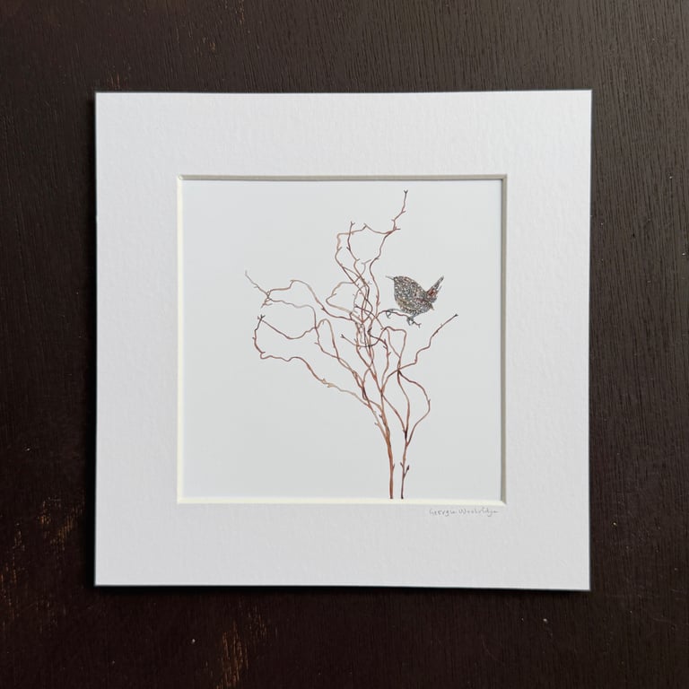 'Twisted Willow' 8" x 8" Mounted Print