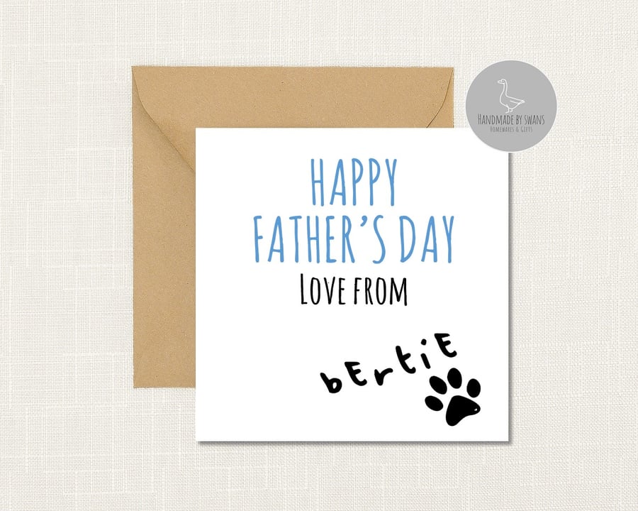 Personalised fathers day card from the dog