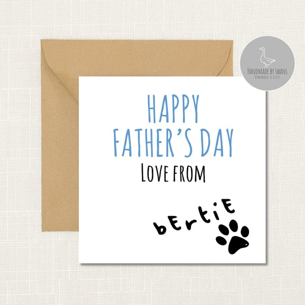 Personalised fathers day card from the dog