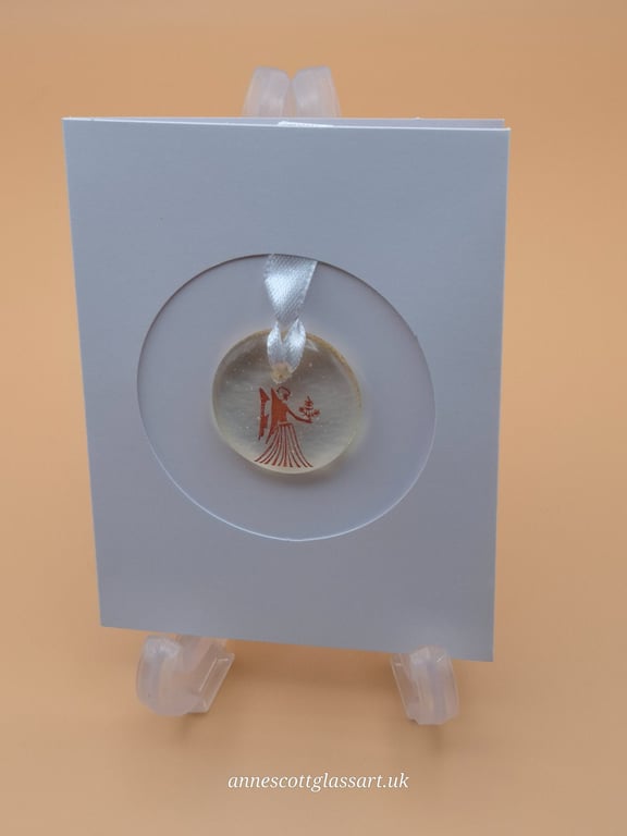 Virgo Fused Glass Card