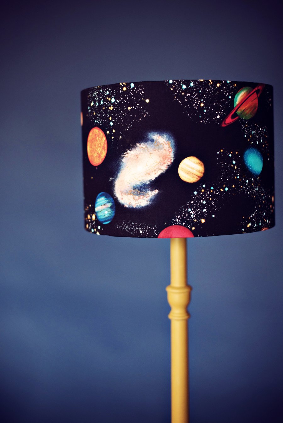 Planet lamp, stars lampshade, space lamp, black lamp, kids lamps, childrens lamp