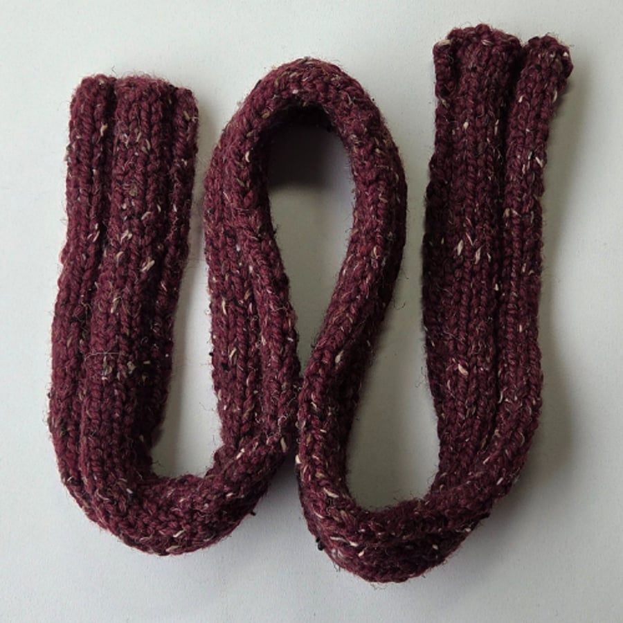 Perfectly Imperfect handknitted woollen burgundy scarf 