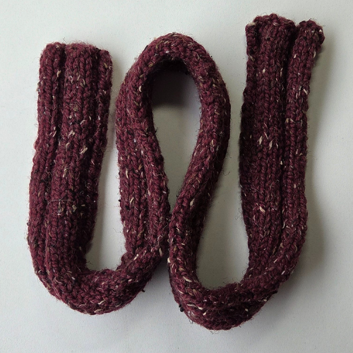 Perfectly Imperfect handknitted woollen burgundy scarf 