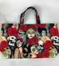 Day of the Dead tote bag, Gothic shopper, handmade in Sussex - Image 7