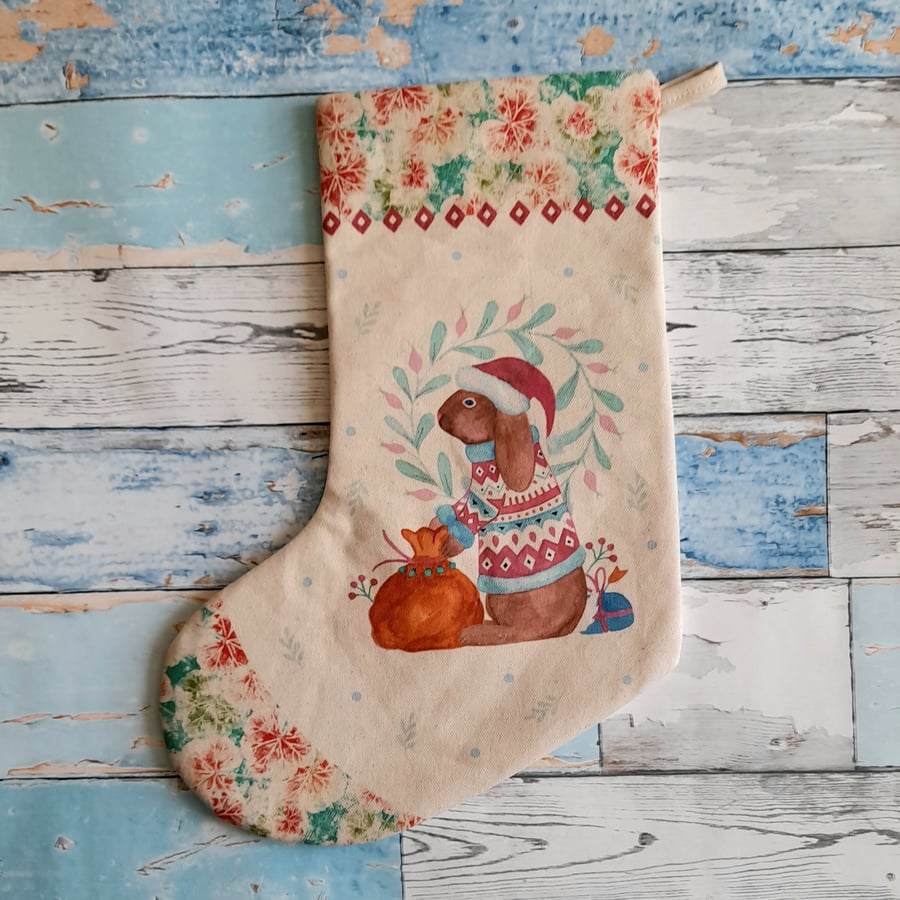 Christmas Stocking Jumper Bunny- Organic Cotton 