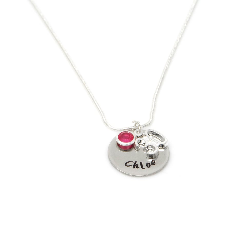 Personalised 30th Birthday Birthstone Necklace - Gift Boxed - Free Delivery
