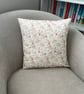 Square Cushion in a Floral Pink & Beige cotton & linen fabric - Home Decor - Image 2
