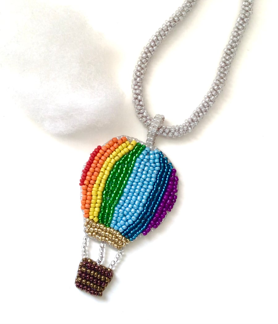 Rainbow balloon necklace