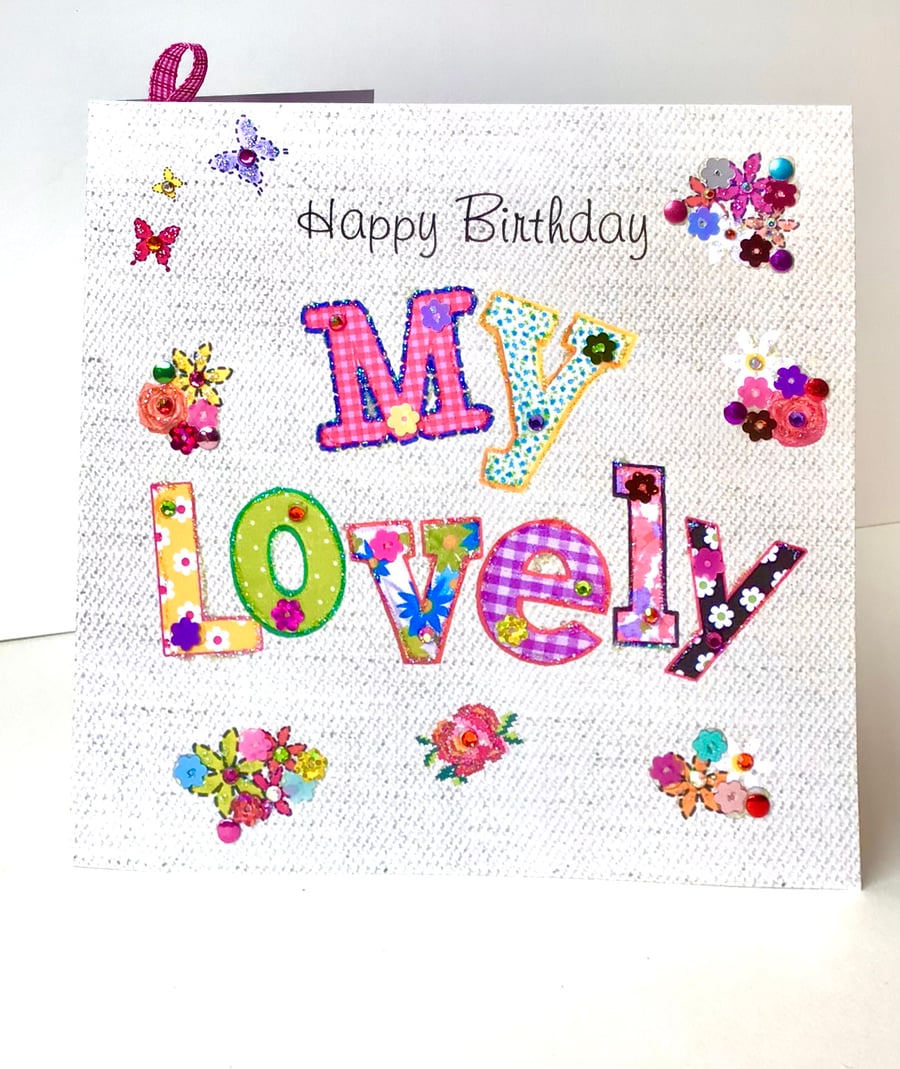 Birthday Card,For My Lovely,Open Greeting Card, Can Be Personalised 