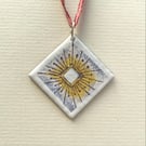 Square Snowflake Enamelled Christmas Decoration