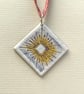 Square Snowflake Enamelled Christmas Decoration - Image 1