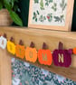 Felt Autumn Pumpkin Garland with Wool Felt Balls - Autumn Colours Gourd Bunting  - Image 4