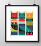 059 - Geometric Scandinavian Folk Art Owls - Cross Stitch Pattern - Image 3