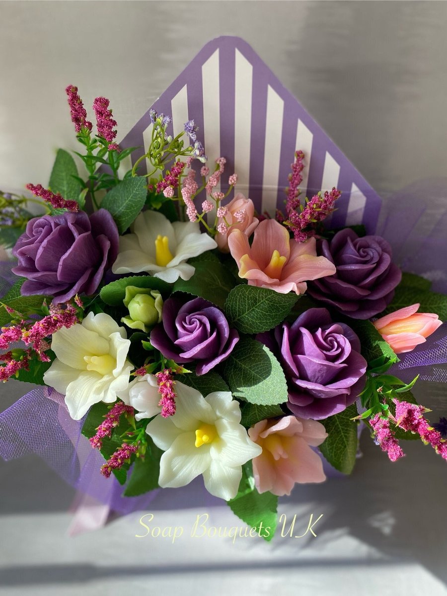 Luxury Rose and Lilies Soap Flowers Bouquet