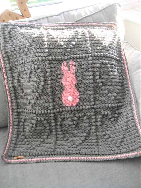 Crochet Baby Blanket Pattern, Bunny Blanket pattern, PDF pattern