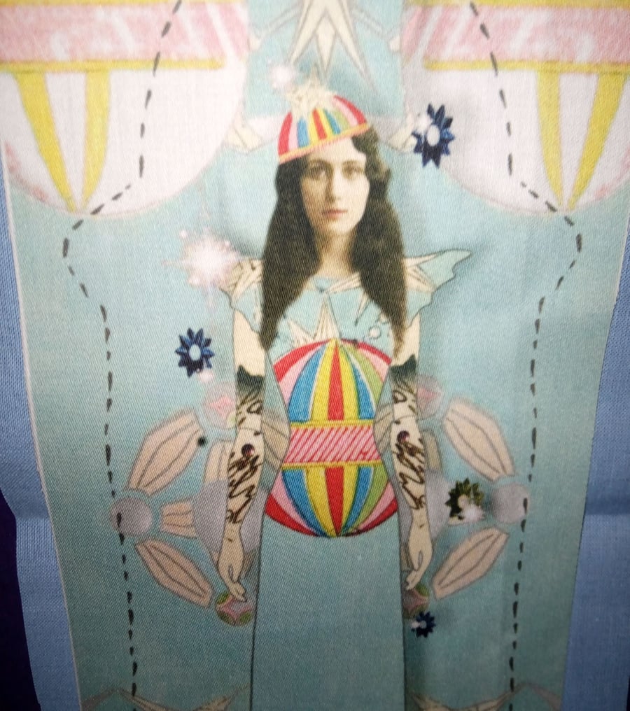 Cut and sew Circus doll kit boxed dollage collage art textile art sewing gift