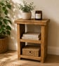 Handmade Rustic Wooden Sofa Side Table: Farmhouse Decor Book Shelf Unit - Image 3