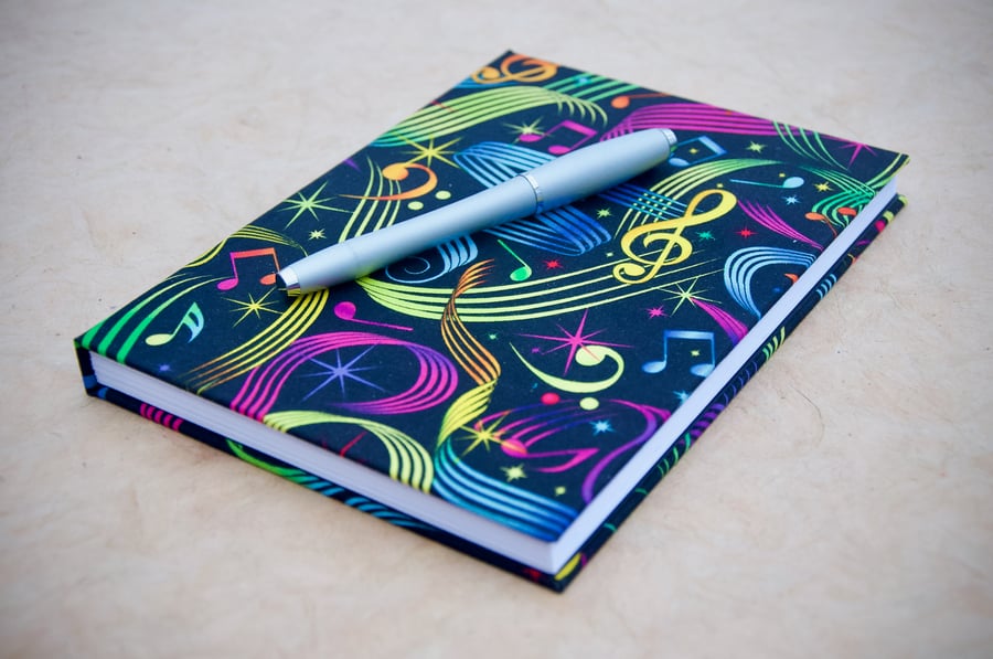 A5 Hardback Notebook with full cloth musical cover