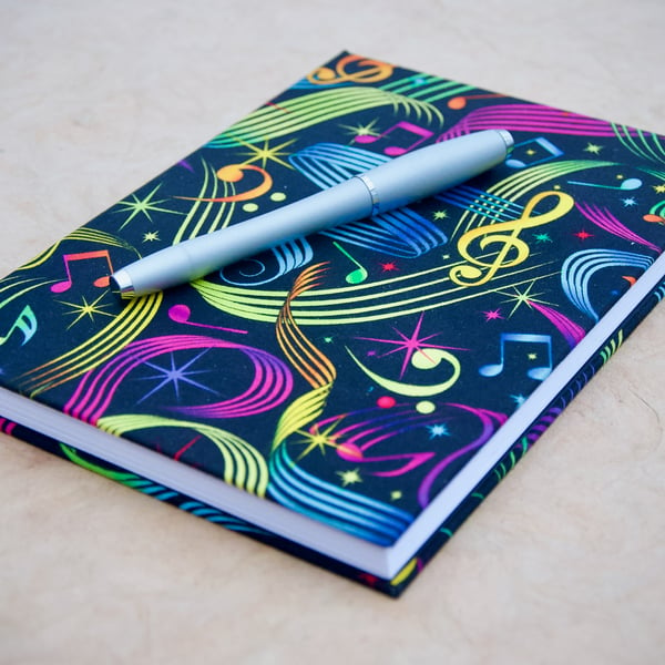 A5 Hardback Notebook with full cloth musical cover