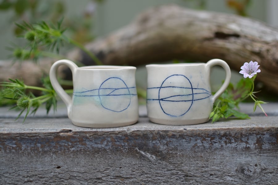 Tiny milk jug - beautiful seascape design