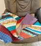 Multicoloured Aran Lap Blanket, Crochet Knee Warmer Throw - Image 5