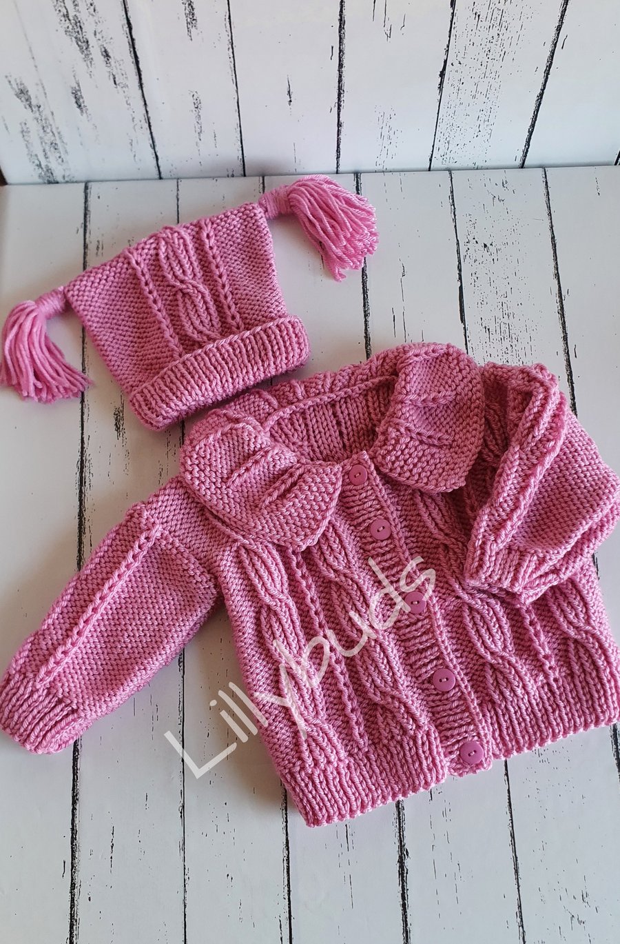 Knitting pattern for Adventure Awaits child's cardigan 