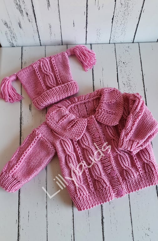 Knitting pattern for Adventure Awaits child's cardigan 