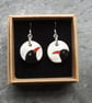 Handmade Ceramic and sterling silver Chough drop earrings - Image 4