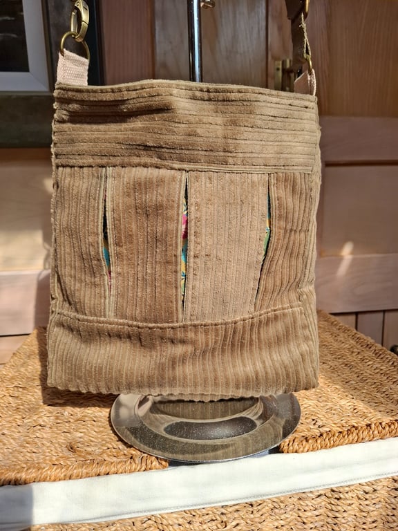 Taupe box pleat bag 2