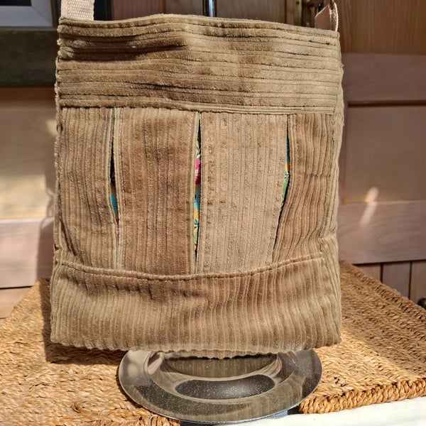 Taupe box pleat bag 2