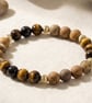 Autumn Glow – Tiger's Eye & Picture Jasper Bracelet - Image 1