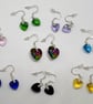 Small Glass Crystal Heart Earrings - multiple options
