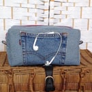 Upcycled Jeans box pouch, toiletry bag