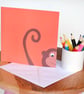 Googly Eyed Monkey on Orange Background Blank Card - Image 4