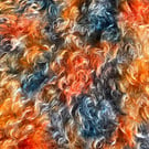 Hand dyed Helmbold mohair fur fabric "Mockingjay" on 40mm Wavy