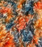 Hand dyed Helmbold mohair fur fabric "Mockingjay" on 40mm Wavy
