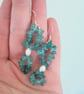 Blue Apatite Gemstone Nugget 925 Sterling Silver Long Drop Earrings - Image 4