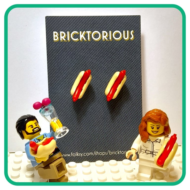 Lego Hot Dog Earrings