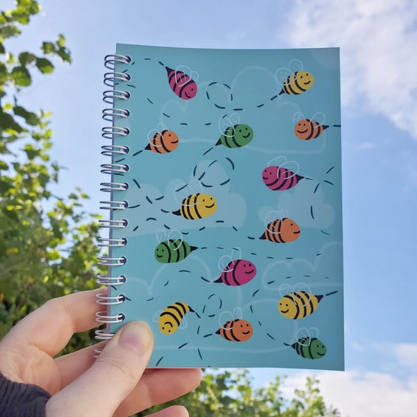 Rainbow Bees Notebook