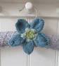 Coat hanger Clothes hanger - silver with teal poppy flower - Image 3