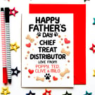 Personalised Dog Dad Father's Day Card, Chief Treat Distributor
