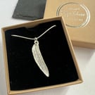 Silver sage leaf pendant necklace