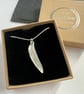 Silver sage leaf pendant necklace - Image 1
