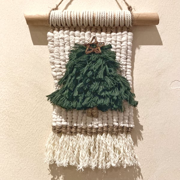 Macrame Winter Tree Wall Hanging, Christmas Tree wall art, Free UK delivery