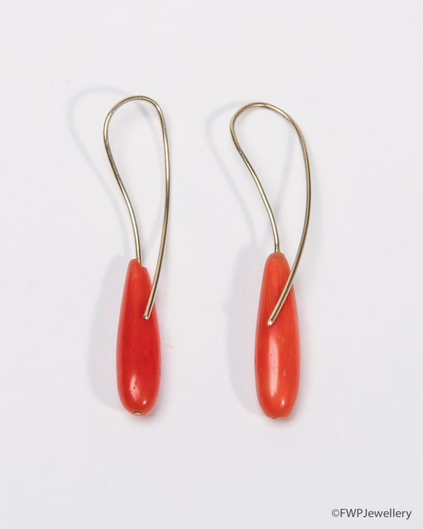 Cornelian Teardrop Pendant Earrings